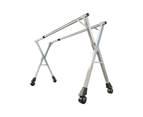 1.6m Portable Standing Clothes Drying Rack Foldable Space-Saving Laundry Holder with Wheels