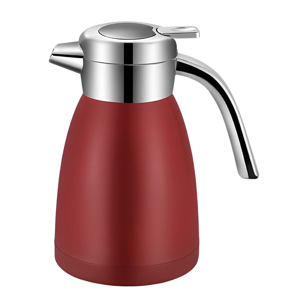 1.8L Stainless Steel Kettle Insulated Vacuum Flask Water Coffee Jug Thermal Red