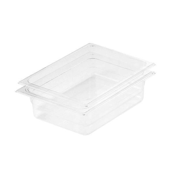 100mm Clear Gastronorm GN Pan 1/2 Food Tray Storage Bundle of 2