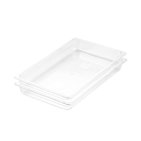 65mm Clear Gastronorm GN Pan 1/1 Food Tray Storage Bundle of 2