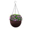 Coffee Medium Hanging Resin Flower Pot Self Watering Basket Planter Outdoor Garden Decor