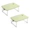 2X  Green Portable Bed Table Adjustable Folding Mini Desk With Mini Drawer and Cup-Holder Home Decor