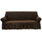 3-Seater Coffee Sofa Cover with Ruffled Skirt Couch Protector High Stretch Lounge Slipcover Home Decor