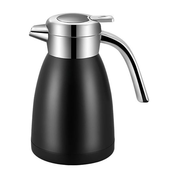 1.2L Stainless Steel Kettle Insulated Vacuum Flask Water Coffee Jug Thermal Black