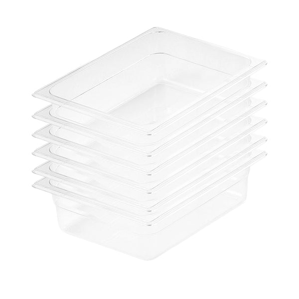 150mm Clear Gastronorm GN Pan 1/2 Food Tray Storage Bundle of 6