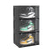 3 Tier Black Portable Shoe Organiser Sneaker Footwear Folding Plastic Bin Stackable Storage Box with Magnet Doors