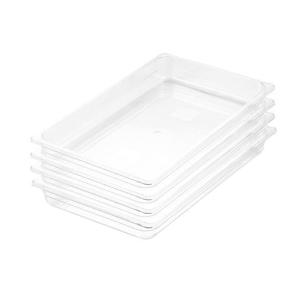 65mm Clear Gastronorm GN Pan 1/1 Food Tray Storage Bundle of 4