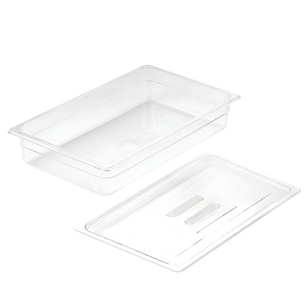 100mm Clear Gastronorm GN Pan 1/1 Food Tray Storage with Lid