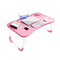 Pink Portable Bed Table Adjustable Folding Mini Desk Notebook Stand Card Slot Holder with Cup-Holder Home Decor