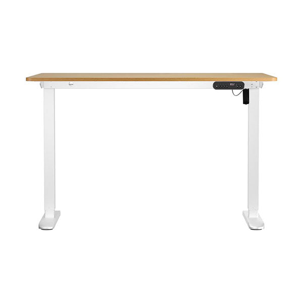 120Cm Electric Standing Desk Single Motor White Frame With Top