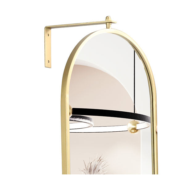 360 Degrees Swivel Wall Mirrors 140Cm X 35Cm Oval Shape Gold Frame