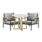 3Pcs Outdoor Dining Set Sintered Stone Table And Sofa Chairs