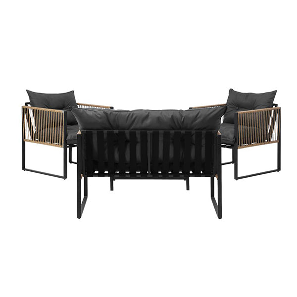 4 PCS Outdoor Furniture Set Lounge Sofa Table Chairs