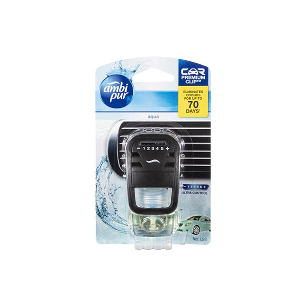 Ambi Pur Premium Clip Car Air Freshener Aqua