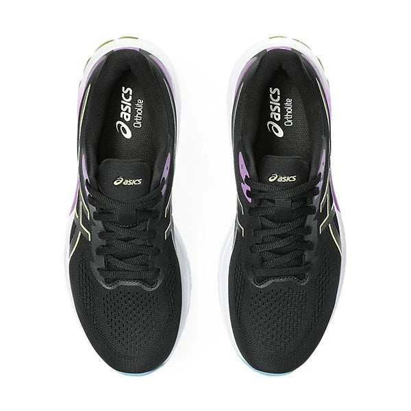 Asics Womens Gt 1000 12 Running Shoes Black Glow Yellow