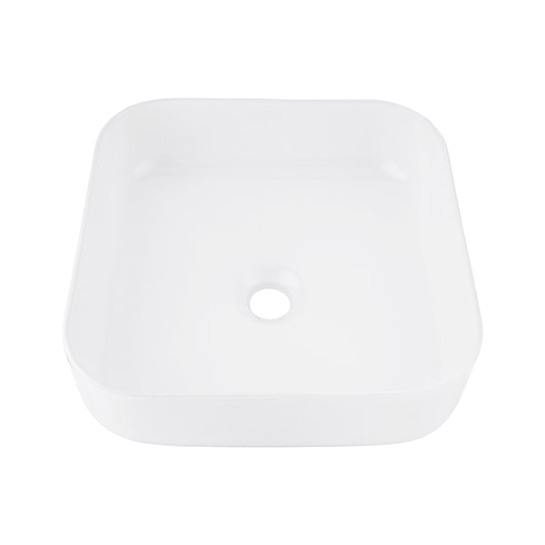 38X38Cm Gloss White Bathroom Sink Ceramic Above Counter Top Square