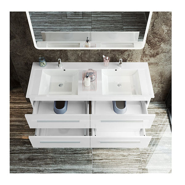 Bathroom Vanity Storage Cabinet Double Basin Sink