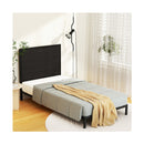Bed Frame Metal Bed Base With Charcoal Fabric Headboard King Single Pada