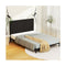Bed Frame Metal Bed Base With Charcoal Fabric Headboard Queen Size Pada