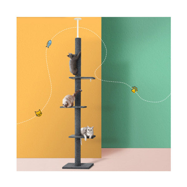 Cat Tree Scratching Post Tower Scratcher Floor To Ceiling Cats Bed 290Cm