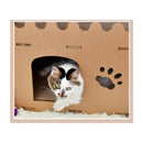 Cat Cardboard House Tower Condo Scratcher Pet Post Furniture Double Storey