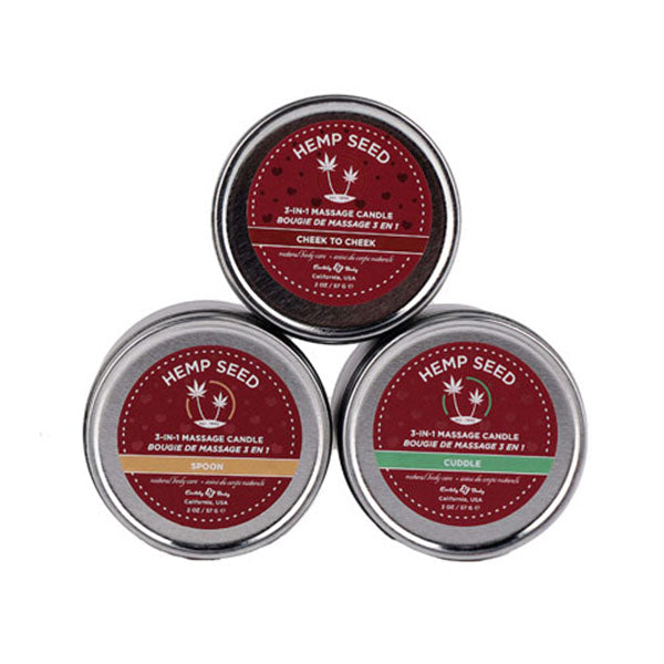 Eb Hemp Seed Lovers Massage Candle Trio Mini Scented Candles