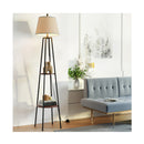Floor Lamp Shelf Stand Modern Led Storage Shelves Living Room Light