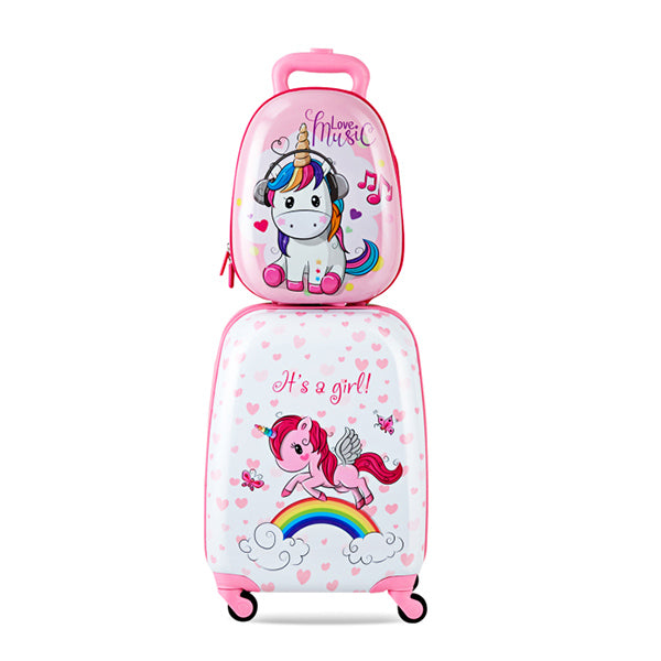 Kids Hard Shell Unicorn Luggage Backpack Set for Travel