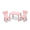 3 Pieces Kids Table Set with 2 Chairs for Reading Pink