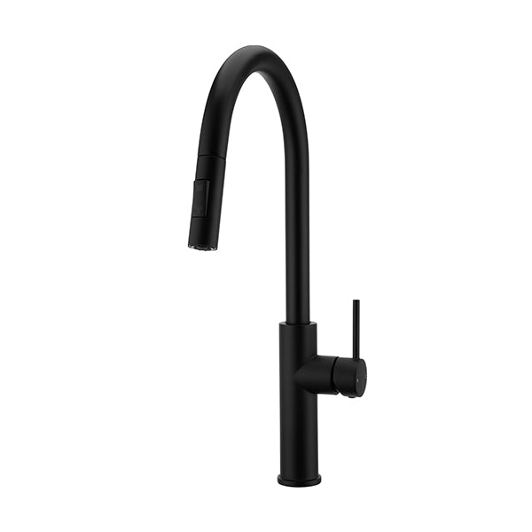 Kitchen Pull Out Sink Tap Mixer Sink Faucets Swivel Spout Brass Black