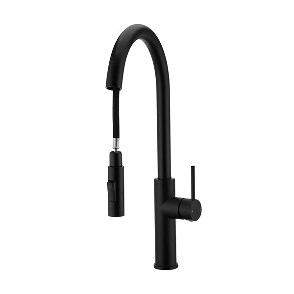 Kitchen Pull Out Sink Tap Mixer Sink Faucets Swivel Spout Brass Black