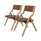 2X Pu Foldable Dining Chairs In Tan