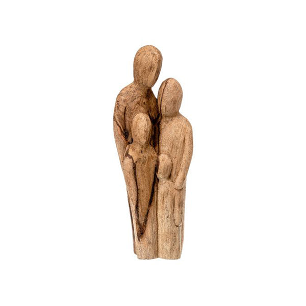 Natural Wooden Carved Family