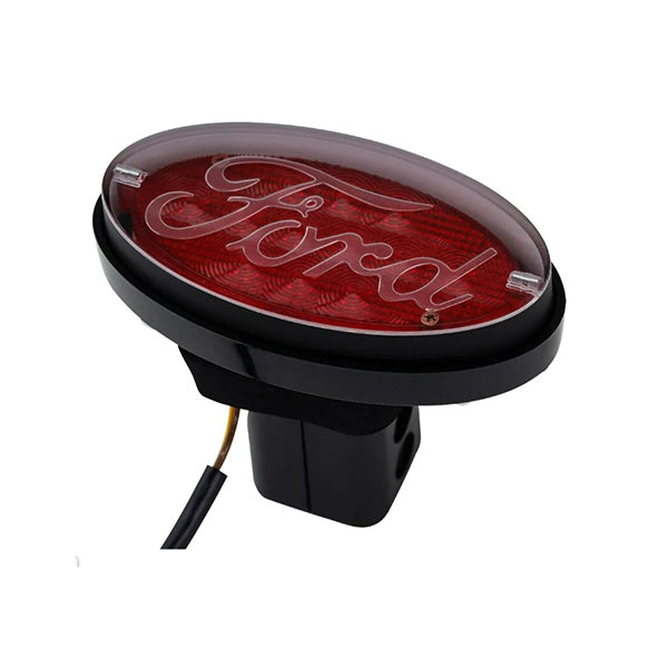 Novelty Tow Bar Trailer Hitch Cover Red Oval Ford Logo Brake Light