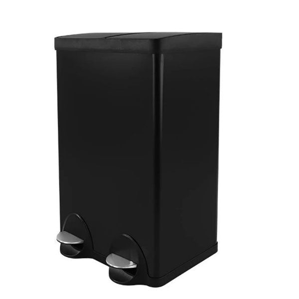60L Dual Compartment Rubbish Bin Stainless Steel