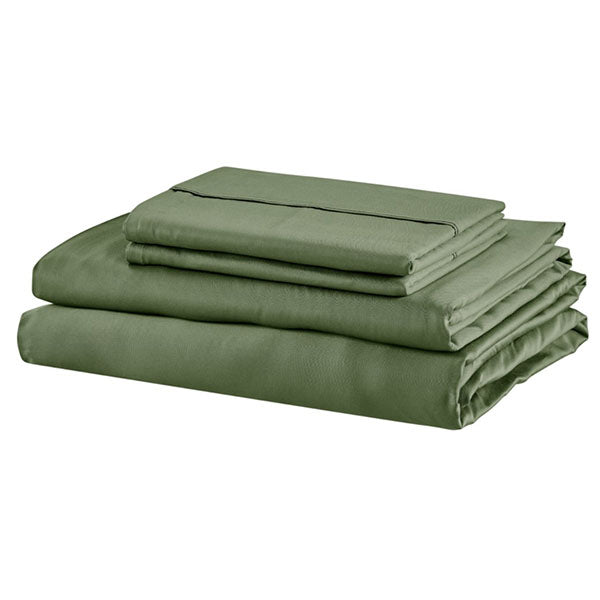 Natural Bamboo Bed Sheet Set Oil Green