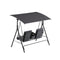 Outdoor Patio Swing Chair 2 Seater Canopy Table Top Cup Holder Black