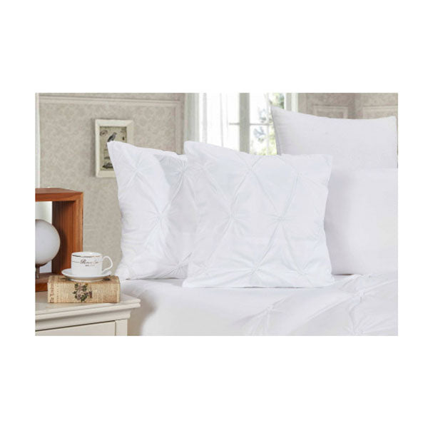 Diamond Pintuck Premium Ultra Soft Cushion Covers 2  Pack White