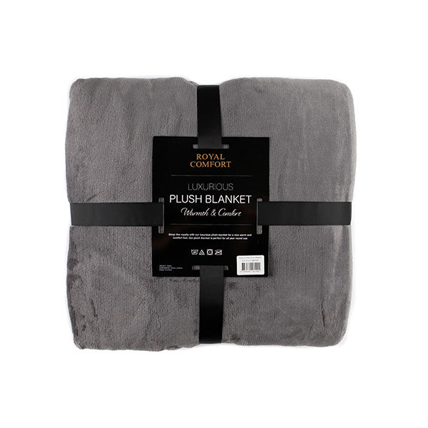 Plush Blanket Throw Warm Soft Super Soft Large Dark Grey