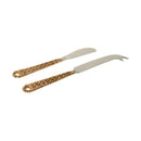 Natural Hues Sundrenched Serenity Rattan Woven Pate And Cheese Knife