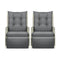 Recliner Chairs Wicker Sun lounge Grey X2