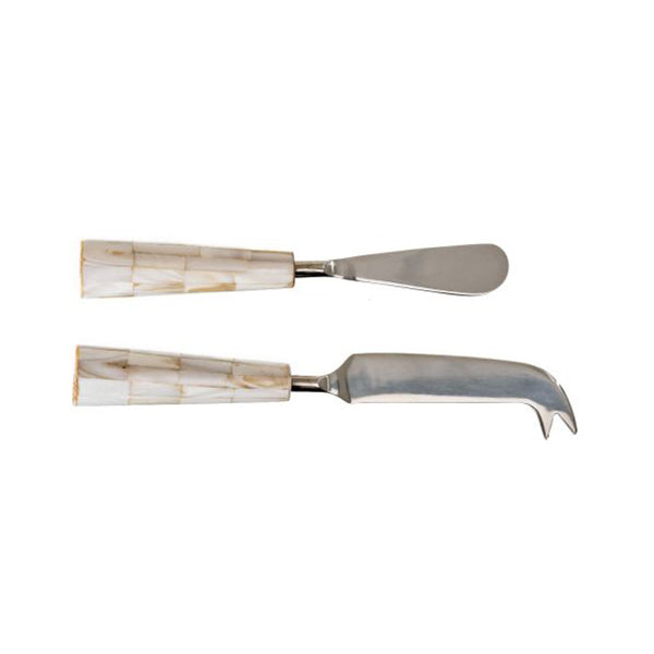 Luminous Fusion Pate And Cheese Knife With Capiz Accents In Pure White