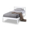 Single Wooden Bed Frame Modern Design Bedroom Furniture White For Adults Or Kids