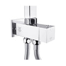 Square 200Mm Rainfall Shower Head Set Chrome With Wall Mixer Taps