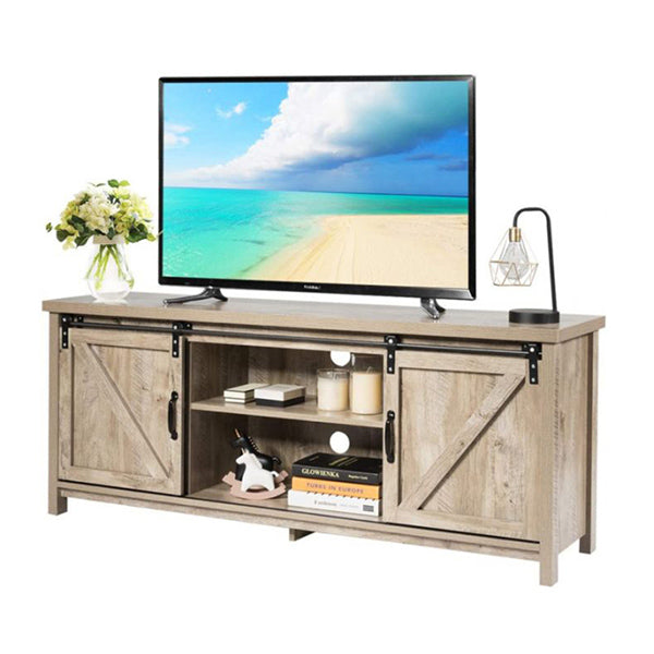 Wooden TV Stand for 65inch� Television with 2 Cabinets