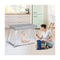 2 in 1 Baby Foldable Travel Crib with Soft Mattress and Carry Bag Silver
