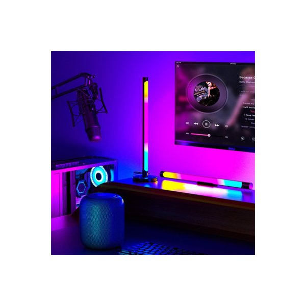 Rgb Led Bedside Table Floor Corner Lamp Tv Cabinet Stand Gaming Decor