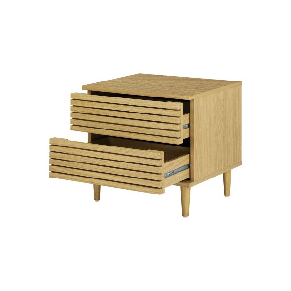 Bedside Tables 2 Drawers Unique Handle-Free