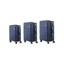 3PCS Luggage Set TSA Lock Hard Case Silver