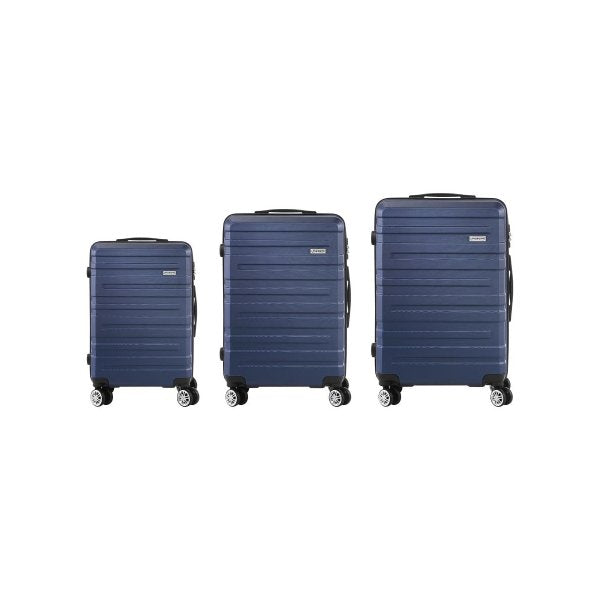 3PCS Luggage Set TSA Lock Hard Case Silver